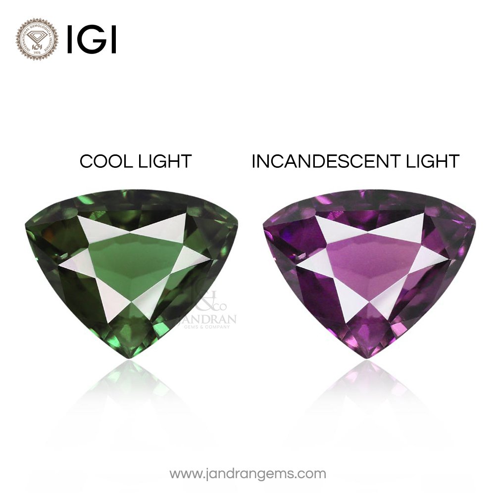 Natural Alexandrite Triangle 1.16 ct / size 7.7x6.2x3.5 MM