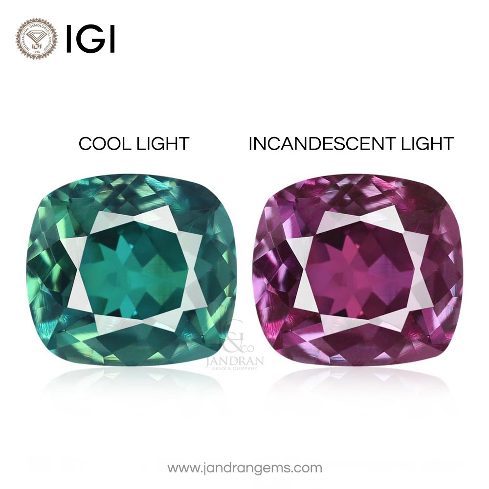 Natural Alexandrite Cushion 0.78 ct / size 5.6x5x2.9 MM